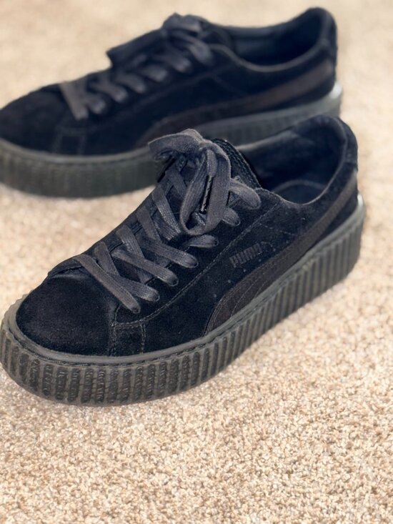Puma Fenty Shoes - PUMA X Rihanna FENTY Creeper Suede Black Satin